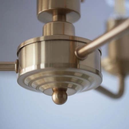 Lampa wisząca mosiężna z lnianym abażurem 3-punktowa 110723 z serii Highclere - Endon Lighting
