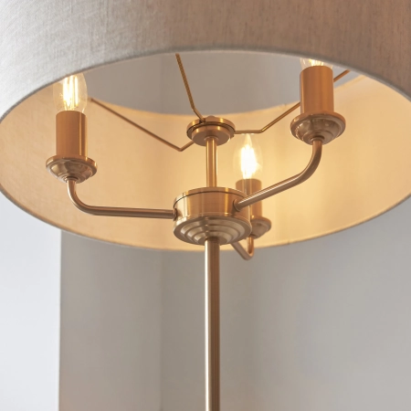 Lampa podłogowa mosiężna 3-punktowa z abażurem 110724 z serii Highclere - Endon Lighting