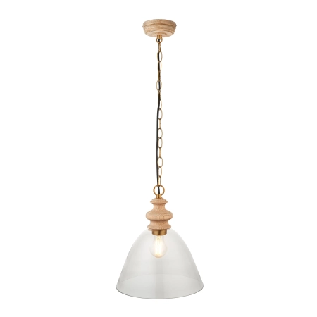 Lampa wisząca szklana z drewnem i mosiądzem 110825 z serii Cotswold - Endon Lighting