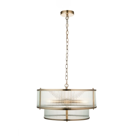 Lampa wisząca mosiężna 5-punktowa ze szkłem ryflowanym 110944 z serii Ridgeton - Endon Lighting