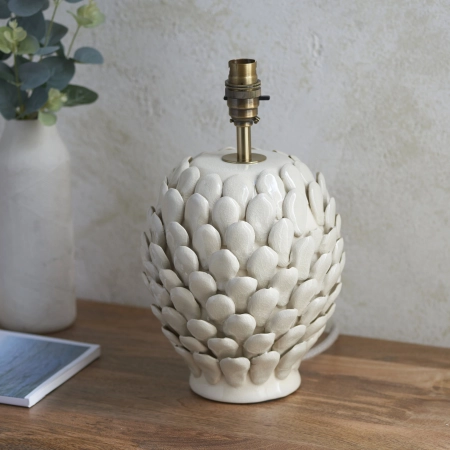 Podstawa lampy stołowej ceramiczna kremowa 30cm 111249 z serii Layered Leaf - Endon Lighting