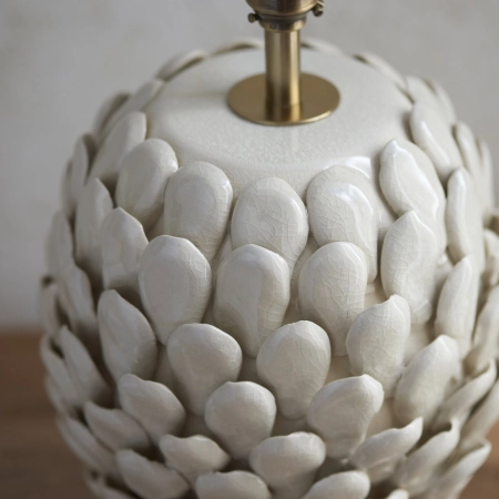 Podstawa lampy stołowej ceramiczna kremowa 30cm 111249 z serii Layered Leaf - Endon Lighting