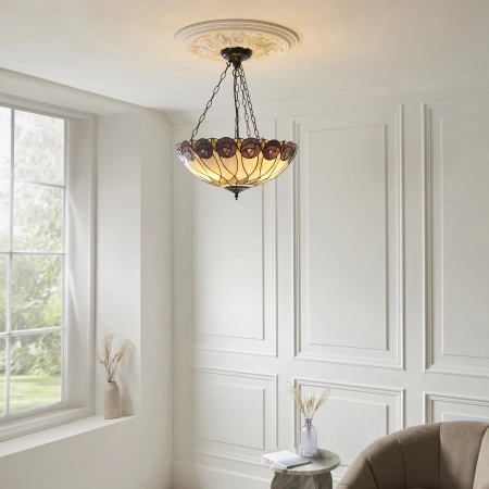 Lampa wisząca witrażowa Tiffany 1118723 z serii Interiors 1900