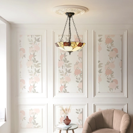 Lampa wisząca witrażowa Tiffany 1118793 z serii Interiors 1900