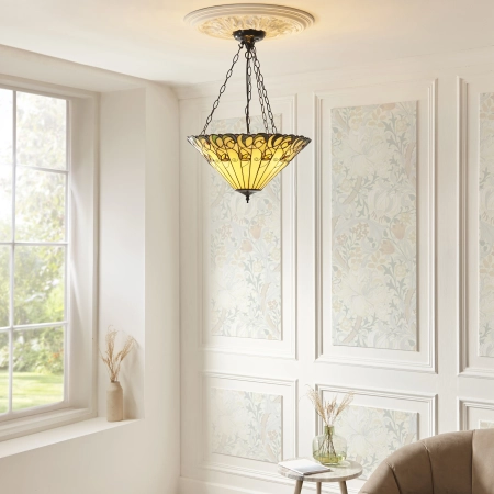 Lampa wisząca witrażowa wielokolorowa 1118813 z serii Tiffany