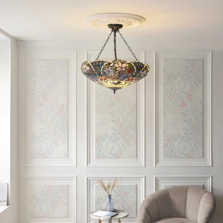 Lampa wisząca witrażowa Tiffany 1118873 z serii Interiors 1900