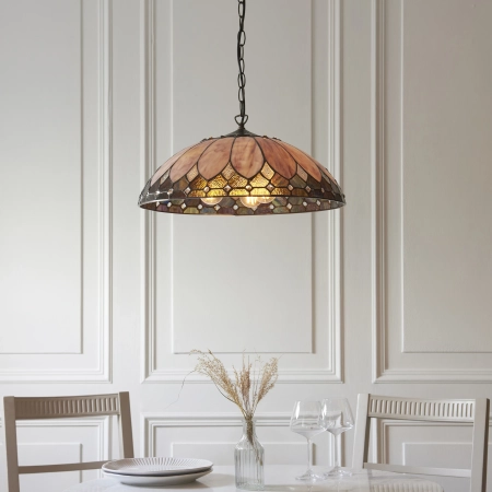 Lampa wisząca witrażowa Tiffany 643463 z serii Interiors 1900