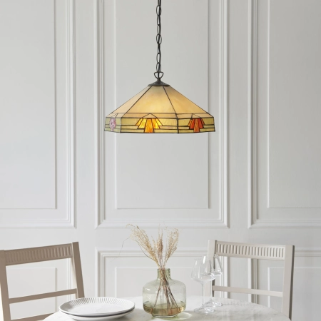 Lampa wisząca witrażowa wielokolorowa 1119893 z serii Tiffany
