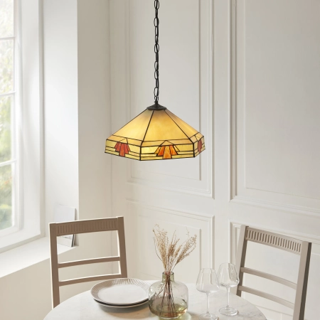 Lampa wisząca witrażowa wielokolorowa 1119893 z serii Tiffany
