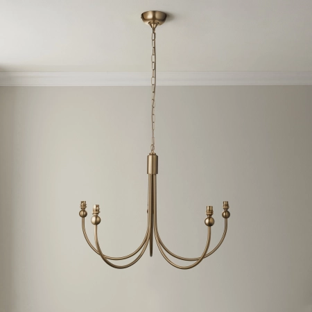 Lampa wisząca metalowa mosiężna 5-punktowa 112152 z serii Santiago - Endon Lighting