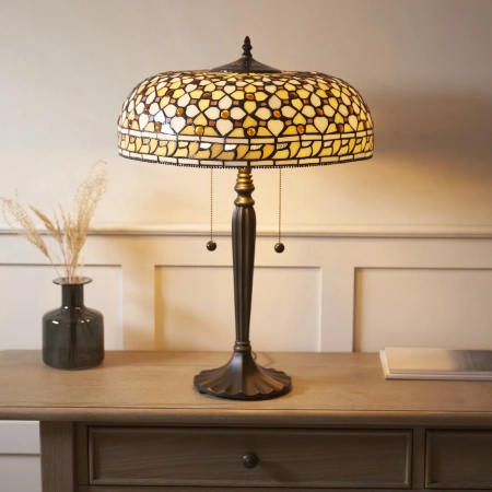 Lampa stołowa witrażowa Tiffany 1121782 z serii Interiors 1900