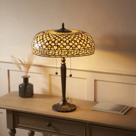 Lampa stołowa witrażowa Tiffany 1121782 z serii Interiors 1900