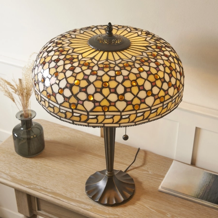 Lampa stołowa witrażowa Tiffany 1121782 z serii Interiors 1900