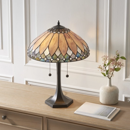 Lampa stołowa witrażowa Tiffany 1121832 z serii Interiors 1900