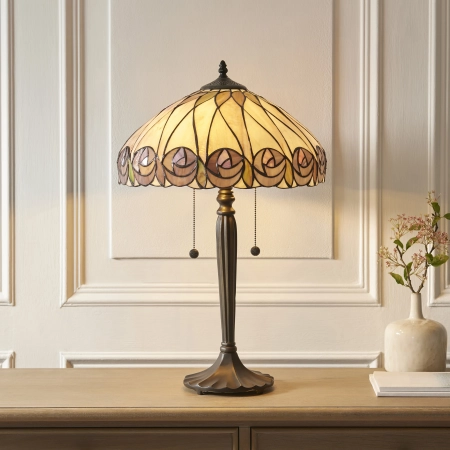 Lampa stołowa witrażowa Tiffany 1121842 z serii Interiors 1900