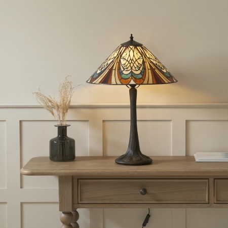 Lampa stołowa witrażowa Tiffany 11218510W z serii Interiors 1900