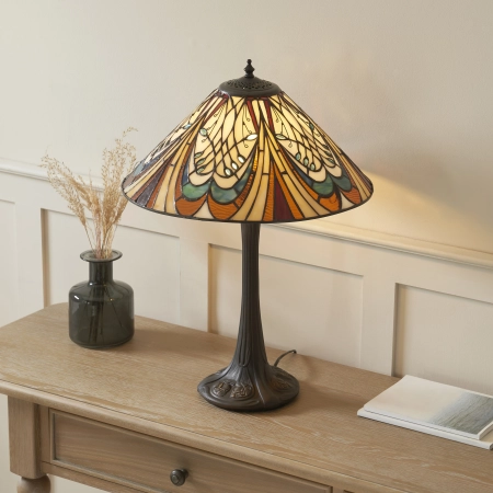 Lampa stołowa witrażowa Tiffany 11218510W z serii Interiors 1900