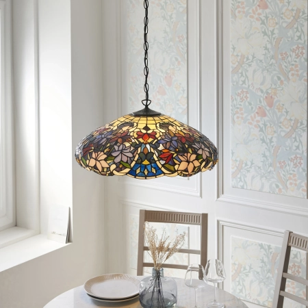 Lampa wisząca witrażowa wielokolorowa 1121933 z serii Interiors 1900