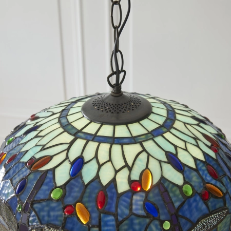 Lampa wisząca witrażowa wielokolorowa 11219560W z serii Tiffany