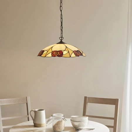 Lampa wisząca witrażowa Tiffany LED E27 11219710W z serii Interiors 1900