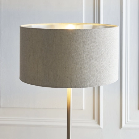 Lampa podłogowa chromowana z lnianym abażurem 150cm 112232 z serii Highclere - Endon Lighting