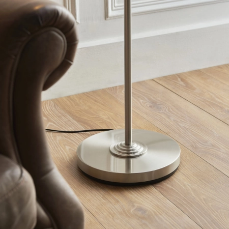 Lampa podłogowa chromowana z lnianym abażurem 150cm 112232 z serii Highclere - Endon Lighting