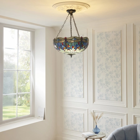 Lampa wisząca witrażowa Tiffany 1122503 z serii Interiors 1900