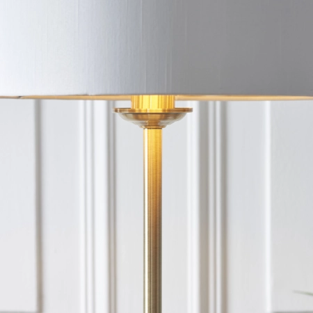 Lampa podłogowa mosiężna z białym abażurem 150cm 112571 z serii HIGHCLERE - Endon Lighting
