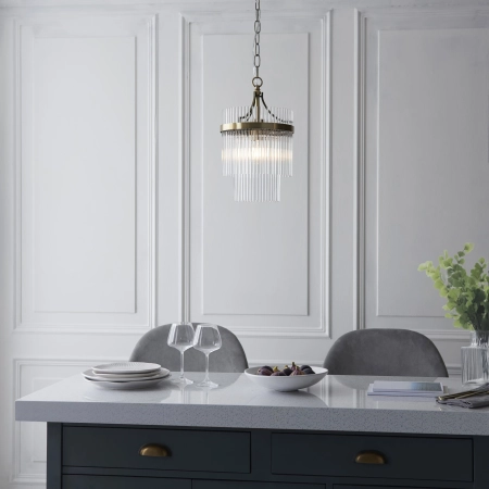 Lampa wisząca mosiężna szklana 1-punktowa 112572 z serii Marietta - Endon Lighting