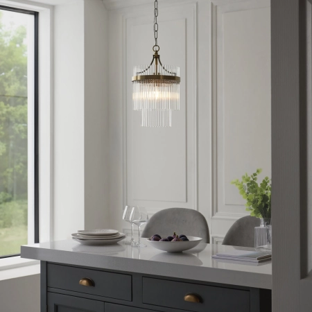 Lampa wisząca mosiężna szklana 1-punktowa 112572 z serii Marietta - Endon Lighting
