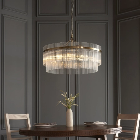Lampa wisząca mosiężna szklana 7-punktowa 112574 z serii Marietta Grand - Endon Lighting