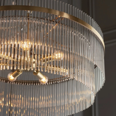 Lampa wisząca mosiężna szklana 7-punktowa 112574 z serii Marietta Grand - Endon Lighting