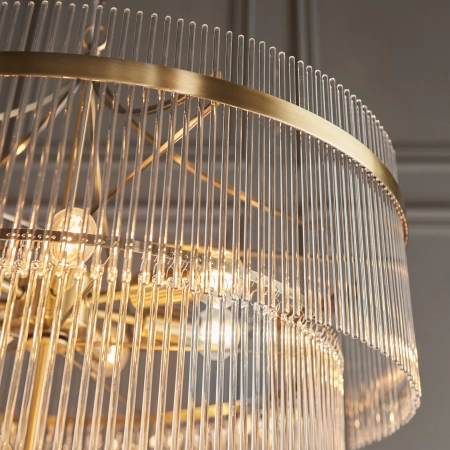Żyrandol mosiężny kaskadowy szklany 16-punktowy 112576 z serii Marietta - Endon Lighting
