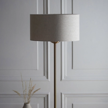 Lampa podłogowa mosiężna z beżowym abażurem 113461 z serii Highclere - Endon Lighting