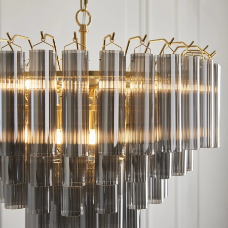 Lampa wisząca mosiężna szklana 12-punktowa 114197 z serii Toulouse - Endon Lighting