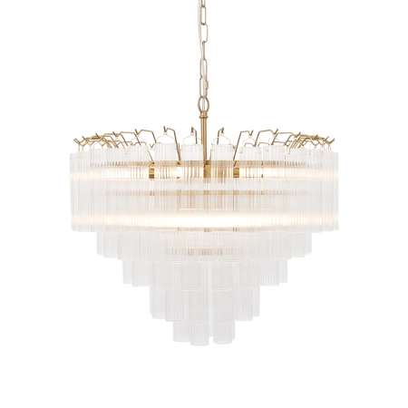 Żyrandol mosiężny szklany 12-punktowy 114199 z serii Toulouse - Endon Lighting