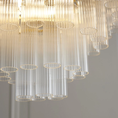 Żyrandol mosiężny szklany 12-punktowy 114199 z serii Toulouse - Endon Lighting