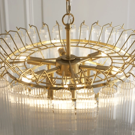 Żyrandol mosiężny szklany 12-punktowy 114199 z serii Toulouse - Endon Lighting