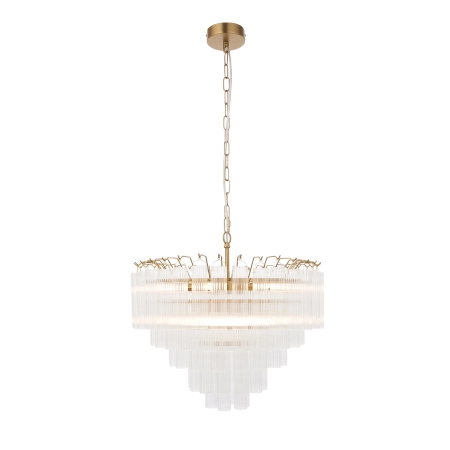 Żyrandol mosiężny szklany 12-punktowy 114199 z serii Toulouse - Endon Lighting