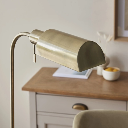 Lampa podłogowa metalowa mosiężna regulowana 114205 z serii Pharmacy - Endon Lighting