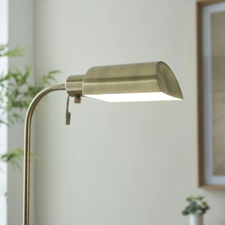 Lampa podłogowa metalowa mosiężna regulowana 114205 z serii Pharmacy - Endon Lighting