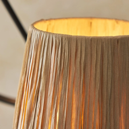 Lampa wisząca czarna metalowa z abażurami z rafii 3-punktowa 114212 z serii Wriggle - Endon Lighting