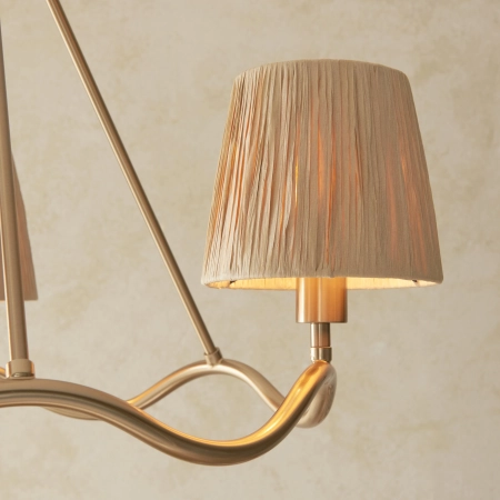 Lampa wisząca mosiężna 3-punktowa z rafią 114213 z serii Wriggle - Endon Lighting
