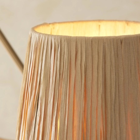 Lampa wisząca mosiężna 3-punktowa z rafią 114213 z serii Wriggle - Endon Lighting