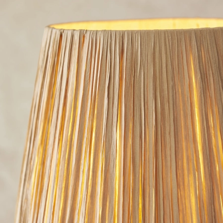 Lampa podłogowa czarna metalowa z abażurem z rafii 114223 z serii Wriggle - Endon Lighting