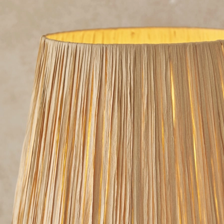Lampa podłogowa mosiężna z kloszem z rafii 114224 z serii Wriggle - Endon Lighting
