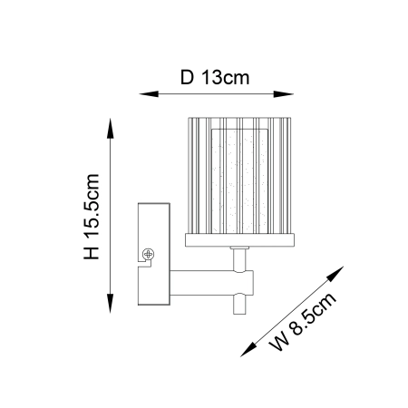 Kinkiet łazienkowy chromowany szklany IP44 51885 z serii Britton - Endon Lighting