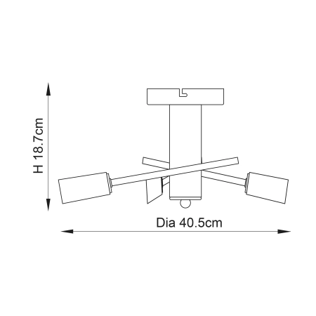 Plafon chromowany metalowy 3-punktowy 146-3CH z serii Havana - Endon Lighting