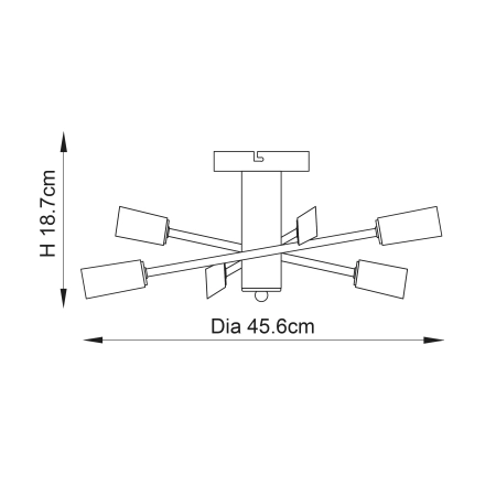 Lampa sufitowa chromowana 6-punktowa 146-6CH z serii HAVANA - Endon Lighting