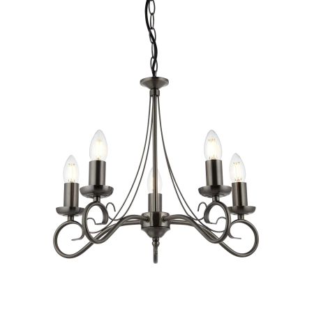 Lampa wisząca metalowa szara 5-punktowa 180-5AS z serii Trafford - Endon Lighting